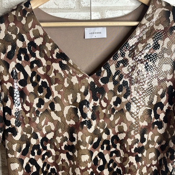 Women's Leopard Print Oversized Blouse Sz S - Picture 3 of 8